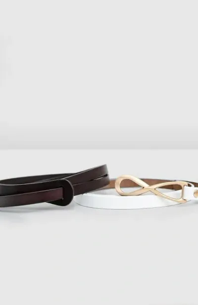 Belle & Bloom London Mood Leather Tie Belt In White