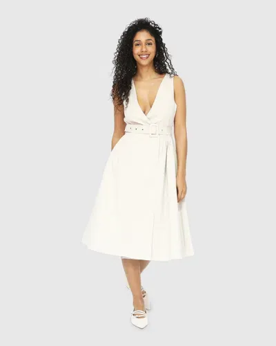 Belle & Bloom Miss Independence Midi Dress In White