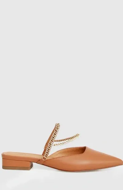 Belle & Bloom On The Go Leather Flat In Camel