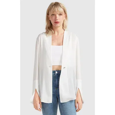 Belle & Bloom Sheer Genius Lightweight Blazer In White