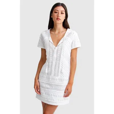 Belle & Bloom Summer Forever Mini Dress In White