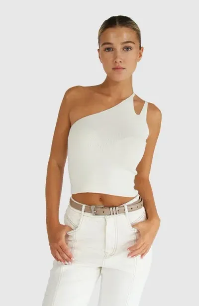 Belle & Bloom Symphony Double Strap Knit Crop In White