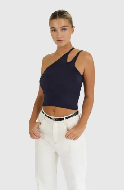 Belle & Bloom Symphony Double Strap Knit Crop In Blue