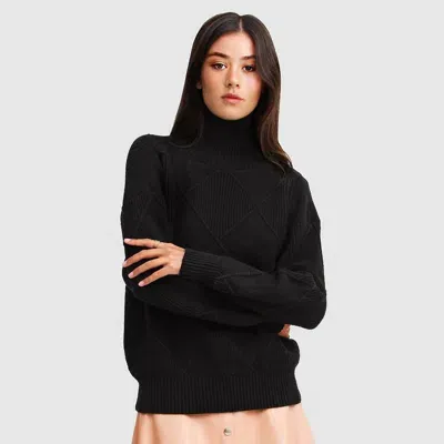 Belle & Bloom The Academy Turtleneck Jumper In Black