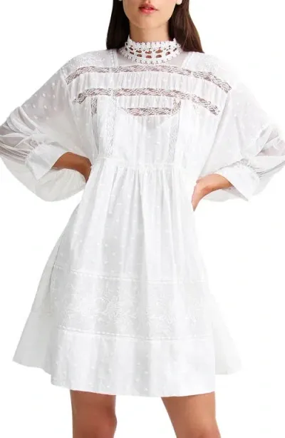 Belle & Bloom Unforgettable Oversized Lace Mini Dress In White