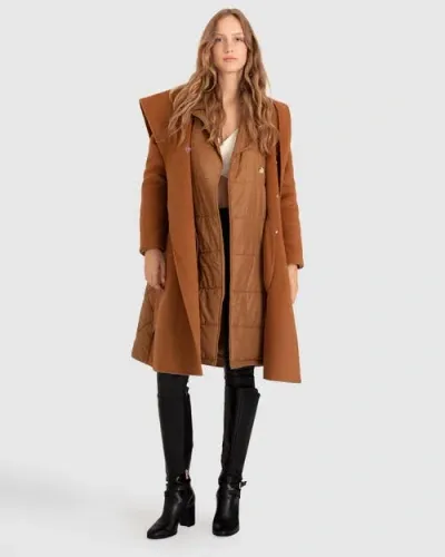 Belle & Bloom Walk Me Home Convertible Coat In Camel