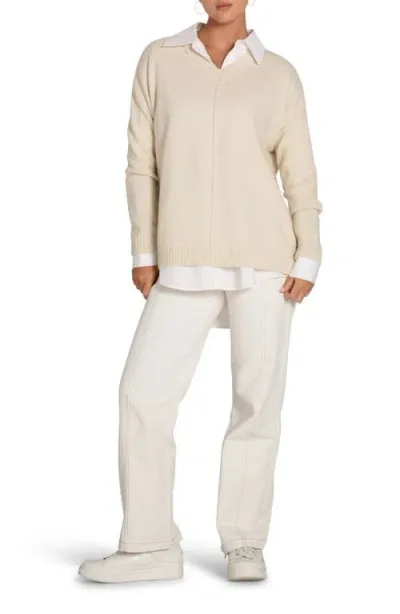 Belle & Bloom Wonder Of You Cashmere Blend Oversized Jumper In Cream