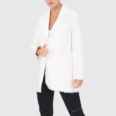 Belle & Bloom Young Blood Frayed Edge Blazer In White