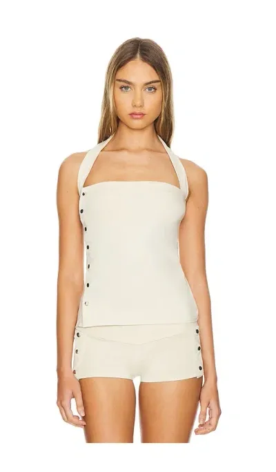 Belle The Label Snap Tank In Cream