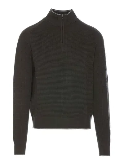 Belstaff Cole Quarter Zip Sweater In Green