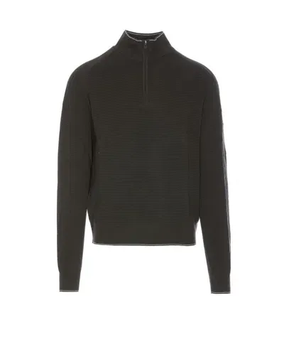 Belstaff Cole Quarter Zip Sweater In Green