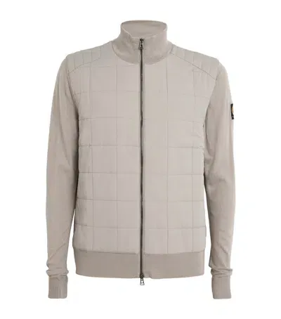 Belstaff Hybrid Zip-up Kelbrook Cardigan In Silver