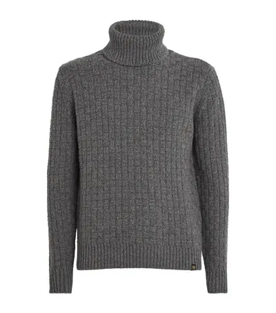 Belstaff Lambswool Rollneck Steerage Sweater In Grey