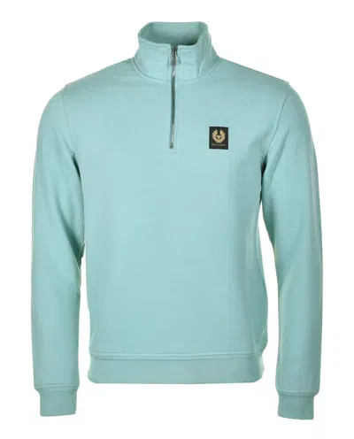 Belstaff Quarter Zip Sweatshirt Oil Blue