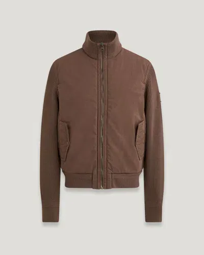 Belstaff Ward Full Zip Cardigan In Clay Brown