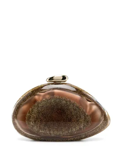 Benedetta Bruzziches Ariel Clutch Bag In Gold