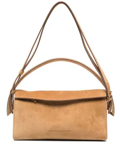 Benedetta Bruzziches Elif Shoulder Bag In Suede In Brown