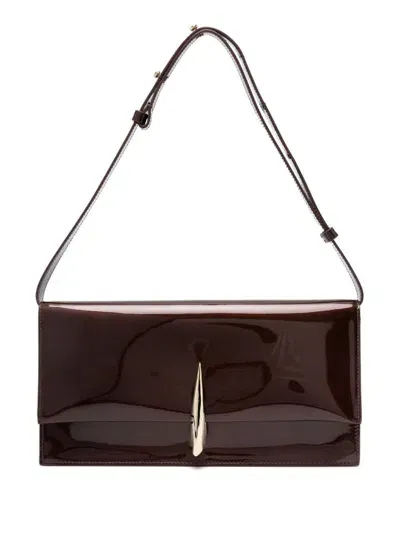 Benedetta Bruzziches Patent-leather Shoulder Bag In Brown