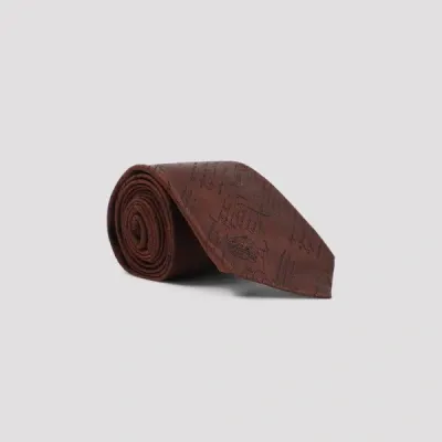 Berluti Chestnut Brown Mulberry Silk Tie