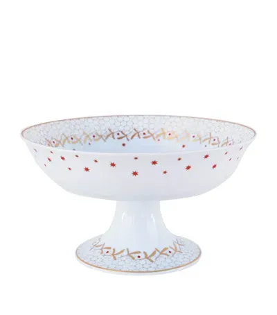 Bernardaud Large Noël Footed Coupe In White