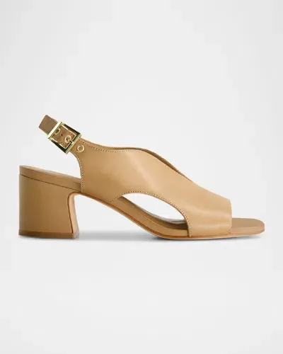 Bernardo Bedford Mid Heel Sandals In Sand Antique Calf