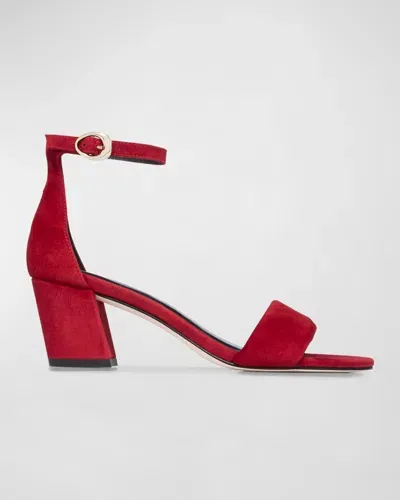 Bernardo Bowie Suede Ankle-strap Sandals In Dark Red Kid Suede