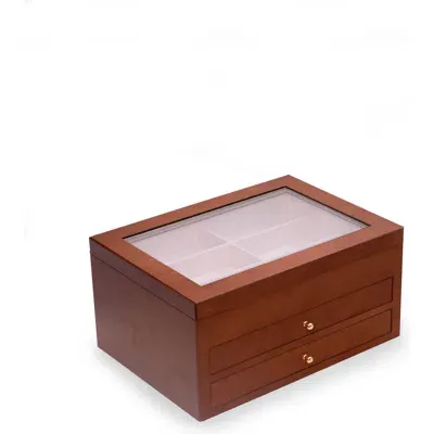 Bey-berk Kelly 18-pair Glasses Storage Box In Brown