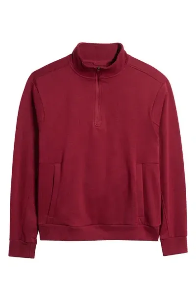 Beyond Yoga Last Layer Quarter Zip Pullover In California Merlot