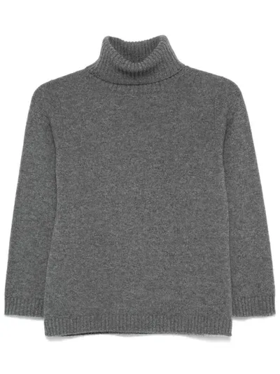 Beyou Cashmere Turtle-neck Sweater In Grey