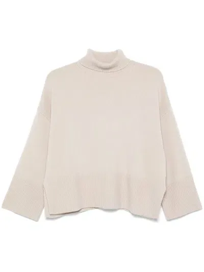 Beyou Cashmere Turtleneck Sweater In Beige