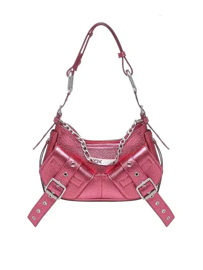 Biasia Y2k Metallic Shoulder Bag In Fuchsia