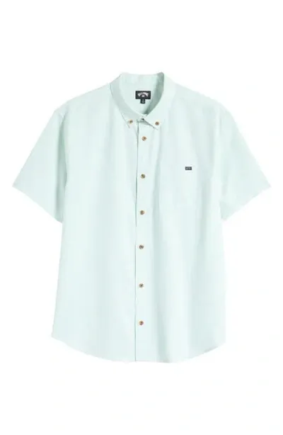 Billabong All Day Solid Short Sleeve Button-down Shirt In Bermuda