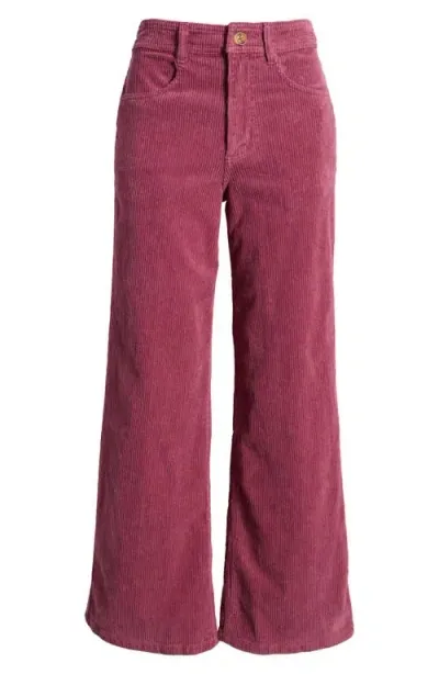 Billabong Be Free Wide Leg Corduroy Pants In Blackberry