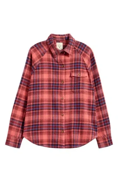 Billabong Best Time Oversize Plaid Cotton Flannel Shirt In Choc Chip