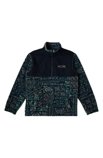 Billabong Boundary Reissue Fleece & Ripstop Half Zip Pullover In Black