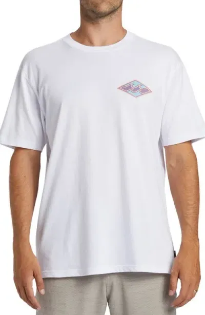 Billabong Crayon Wave Cotton Graphic T-shirt In White