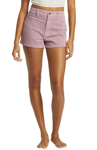 Billabong Free Fall Stretch Cotton Corduroy Shorts In Lilac Fog