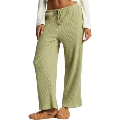 Billabong Good Catch Cotton Rib Drawstring Pants In Avocado