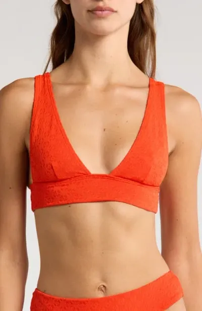 Billabong Good Vibes Remi Bikini Top In Sunset Red