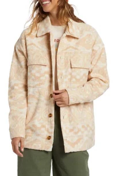 Billabong Happy Camper Oversized Shacket In Wet Sand