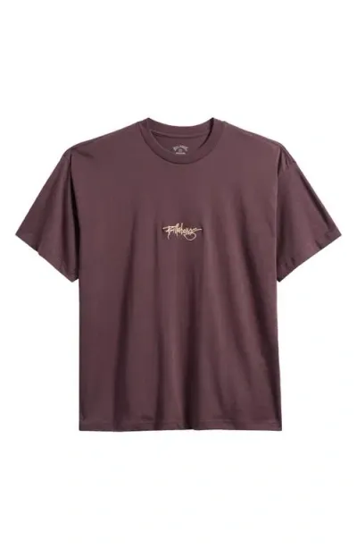 Billabong Identity Cotton Graphic T-shirt In Plum