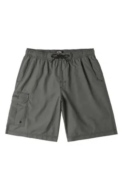 Billabong Immortal Throw On Layback Board Shorts In Slate Green