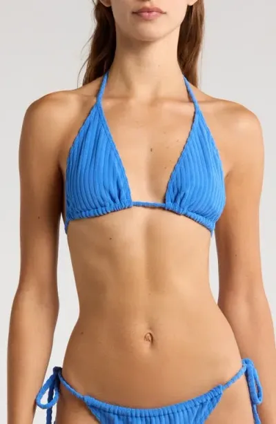 Billabong In The Loop Rib String Bikini Top In Palace Blue