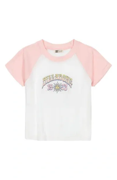 Billabong Kids' 1973 Magic Colorblock Cotton Graphic T-shirt In Salt And Crystal