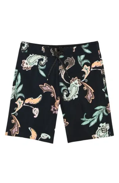 Billabong Kids' Sundays Pro Water Repellent Swim Trunks In Black