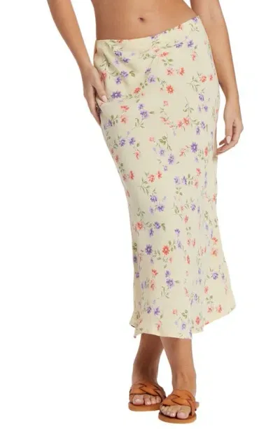 Billabong Kismet Floral Midi Skirt In Yellow