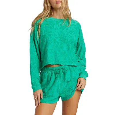 Billabong Loosen Up Jacquard Terry Sweatshirt In Tropical Green