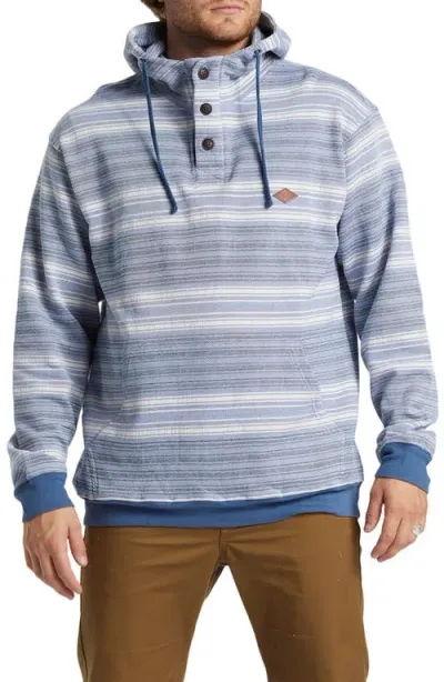 Billabong Rancho Stripe Polo Hoodie In Smoke Blue