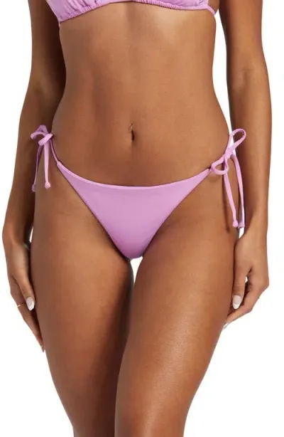 Billabong Sol Searcher Side Tie Bikini Bottoms In Berry Pink