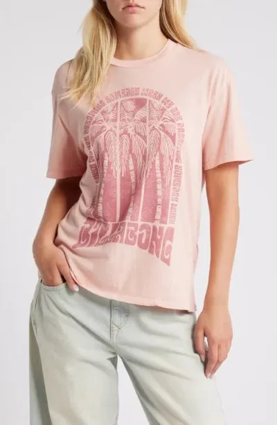 Billabong Someday Dreams Cotton Graphic T-shirt In Dusty Peach